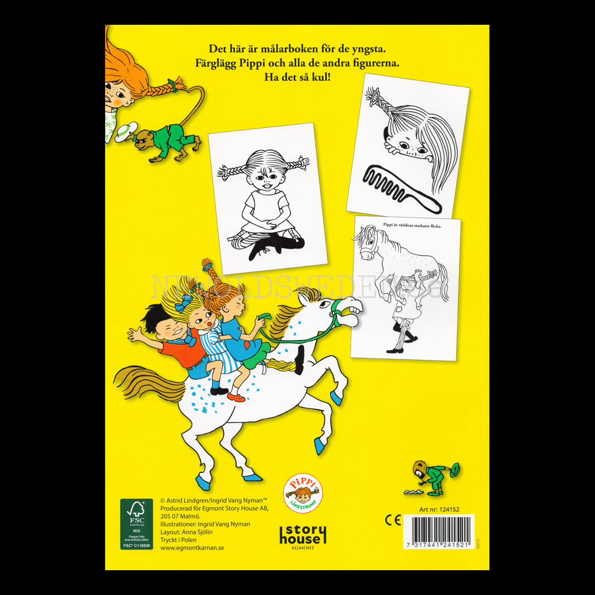 Pippi - Svenska KLASSIKER  MIN FÖRSTA MÅLARBOK - Pippi LÅNGSTRUMP - L80 - 3