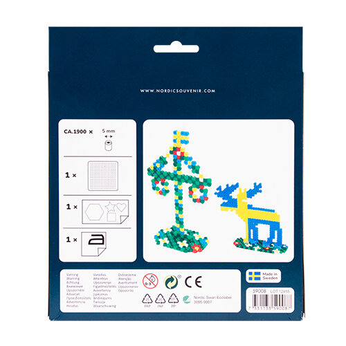 Pärlset Sweden: Dalahäst, Älg, Flagga, Midsommarstång, 15 cm - 3