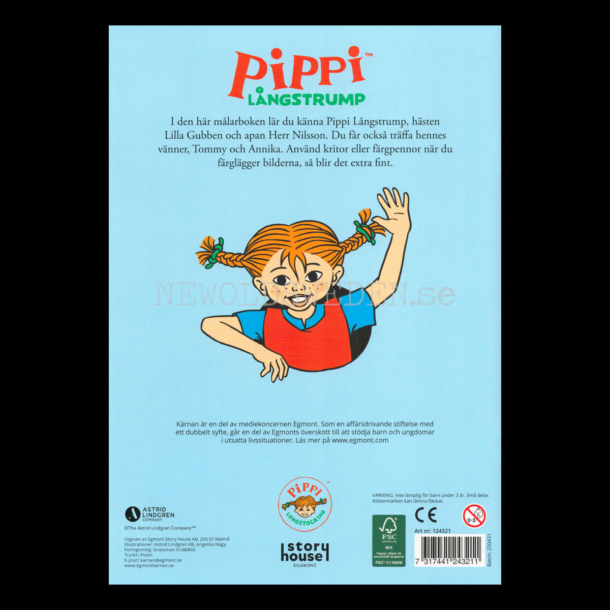 Pippi - MÅLARBOK - Pippi LÅNGSTRUMP - L80 - 4