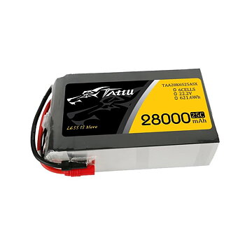 GensAce Tattu 28000mAh 22.2V 25C 6S1P Lipo Battery Pack with AS150+XT150