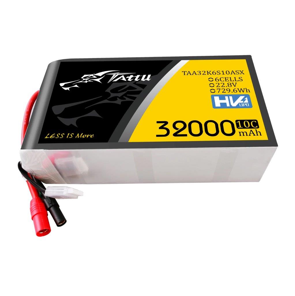 GensAce Tattu 32000mAh 22.8V 10C 6S1P HV High Voltage Lipo BattPack, AS150+XT150