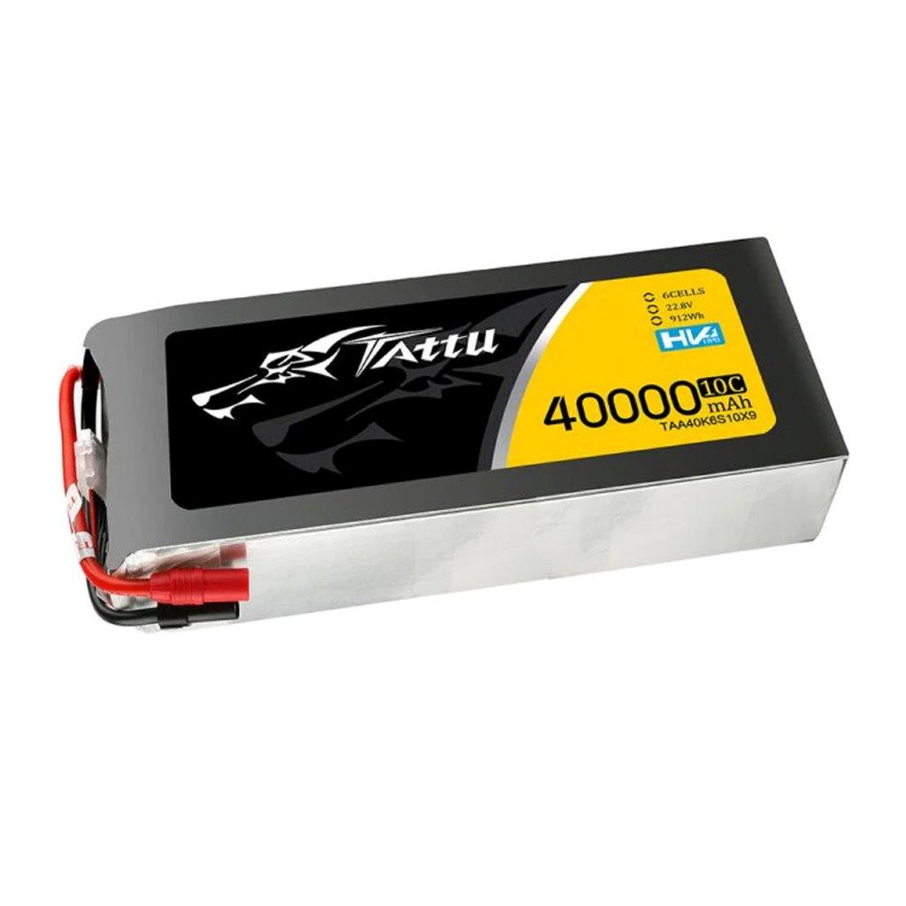 GensAce Tattu 40000mAh 6S 10C 22.8V HV Lipo Battery with AS150+AS150 Plug