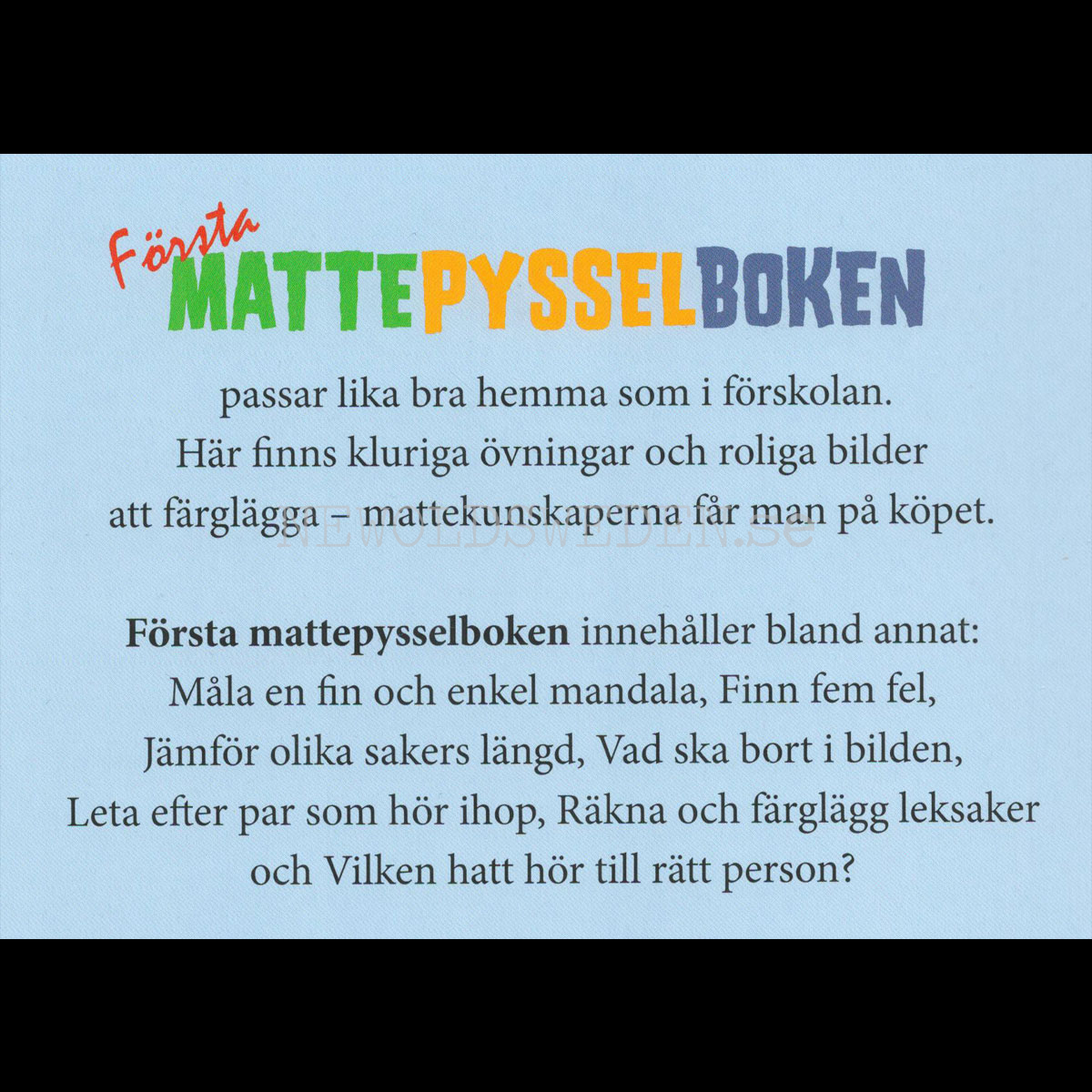 Första MATTE PYSSEL BOKEN 4-6  år - L80 - 2