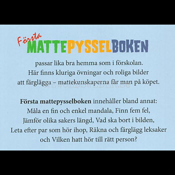 Första MATTE PYSSEL BOKEN 4-6  år - L80