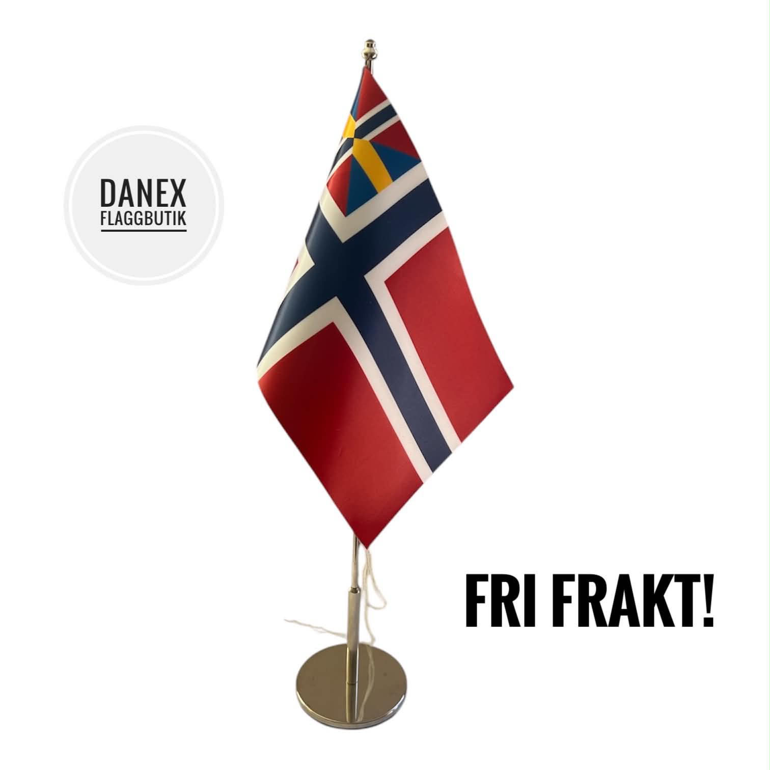 Unionsflaggan Norge ink stång ( 50 cm )