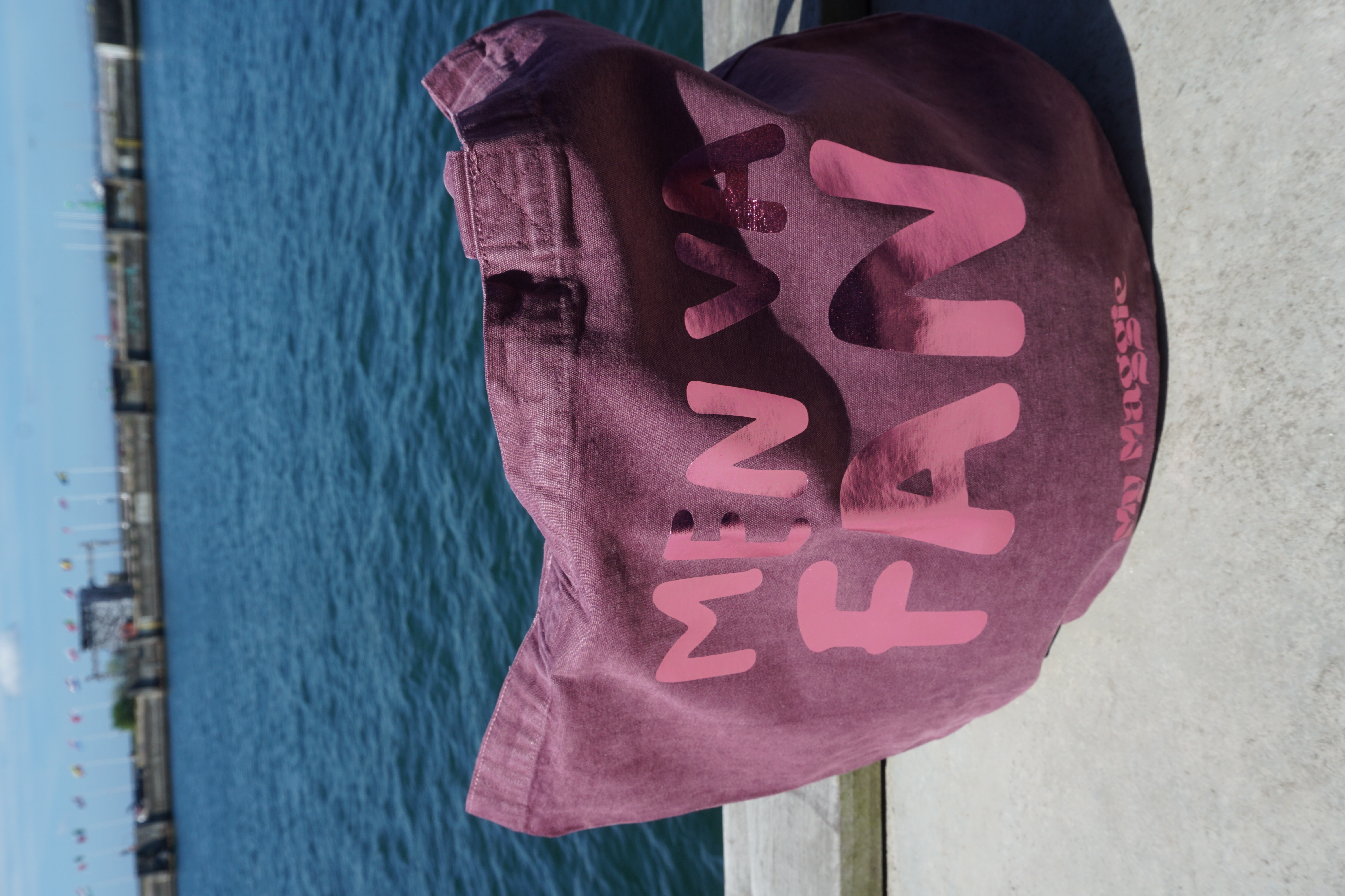 Tote bag burgundy with dark pink metallic