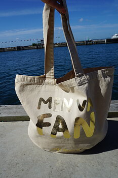 Tote bag beige with gold