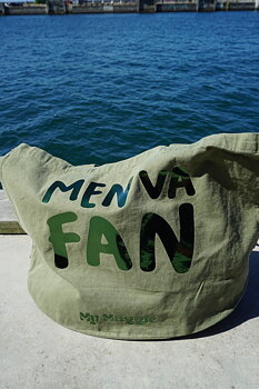 Tote bag moss with green metallic