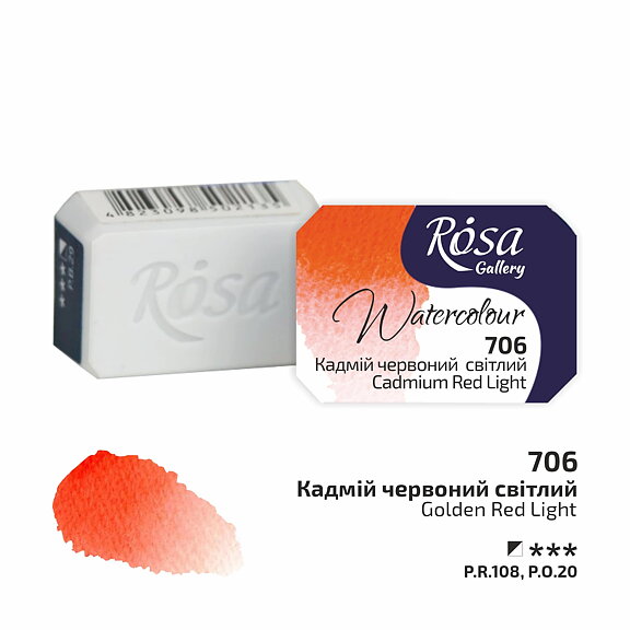 Akvarellfärg - Rosa Gallery Watercolor Paint, kopp - 706 Cadmium Red Light