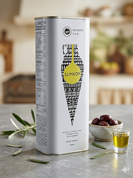 Kalamata P.D.O. ( Skyddad Ursprungsbeteckning) olivolja extra jungfru ELINIKON (750ml)