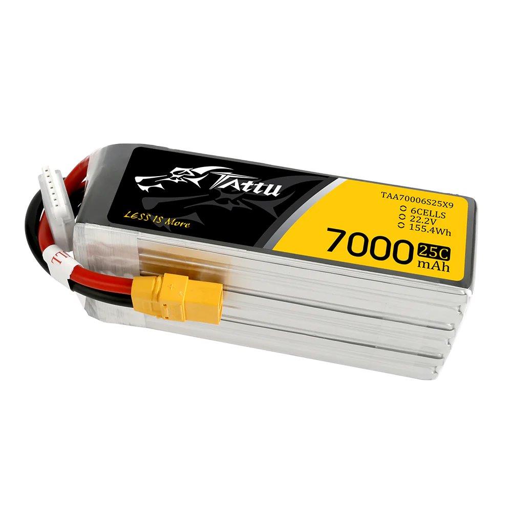 GensAce Tattu 7000mAh 6S 22.2V 25C Lipo Battery pack with XT90 - 6