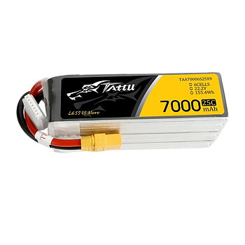GensAce Tattu 7000mAh 6S 22.2V 25C Lipo Battery pack with XT90