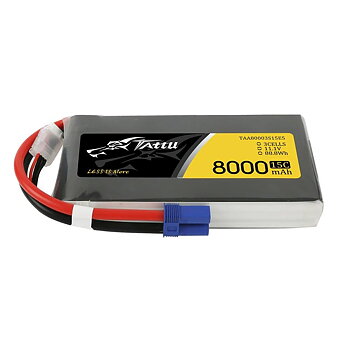 GensAce Tattu 8000mAh 11.1V 15C 3S1P Lipo Battery Pack with EC5 plug