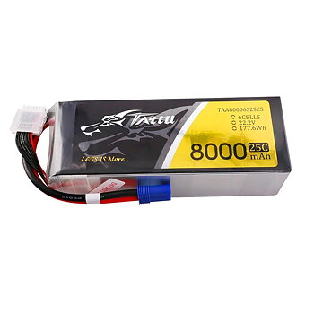 GensAce Tattu 8000mAh 22.2V 25C 6S1P Lipo Battery Pack with EC5