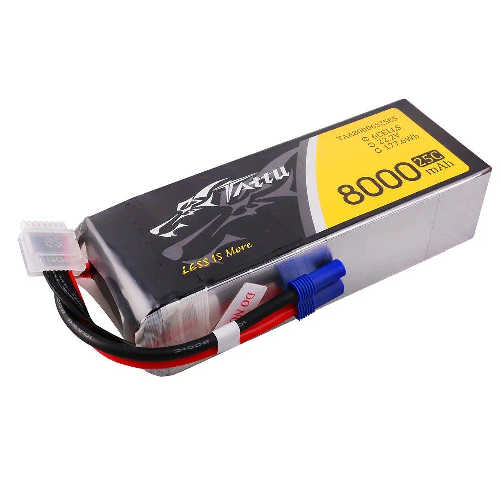 GensAce Tattu 8000mAh 22.2V 25C 6S1P Lipo Battery Pack with EC5 - 3