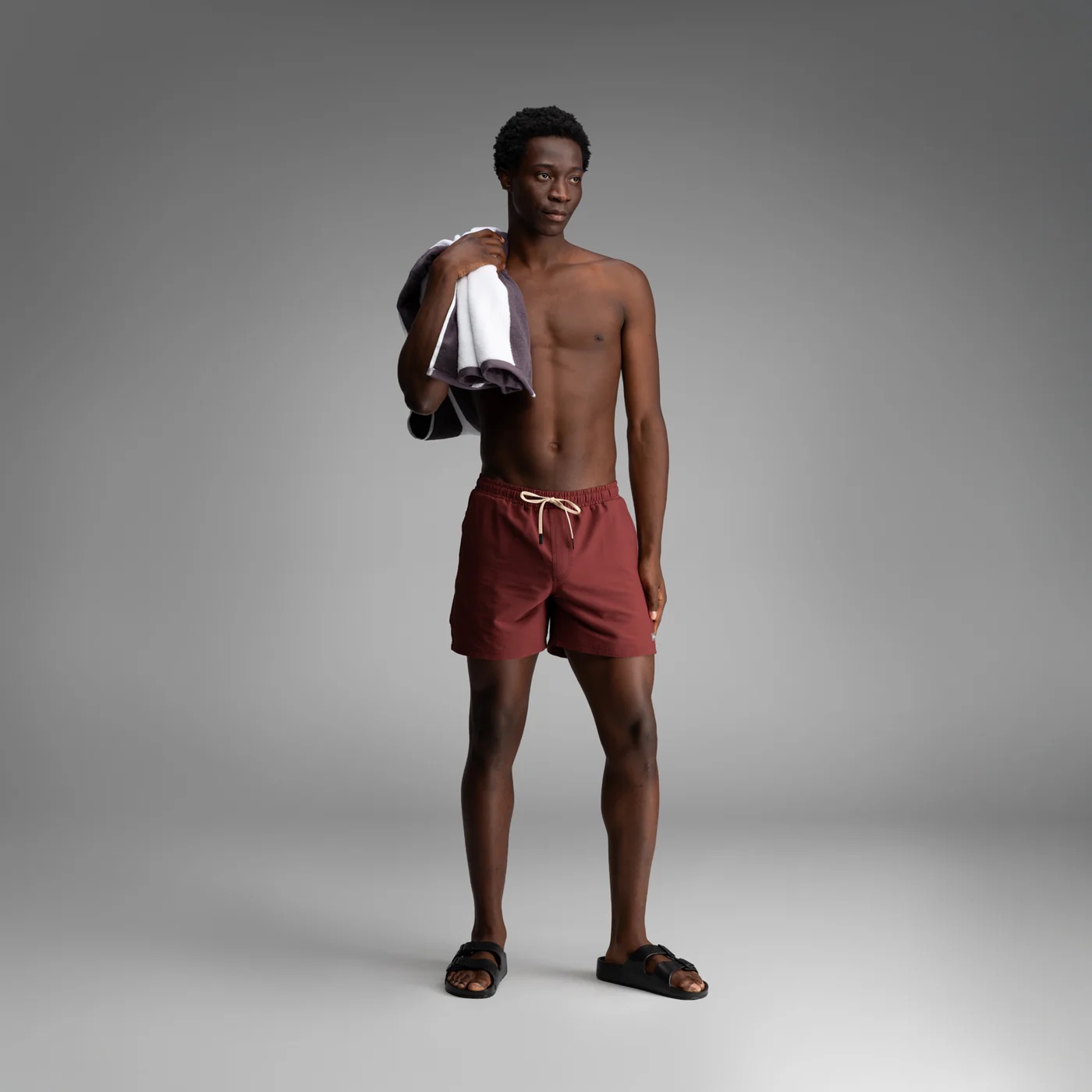 AGUA WAVE SWIM SHORT 2N1 - 5IN RED MAHOGANY - 3