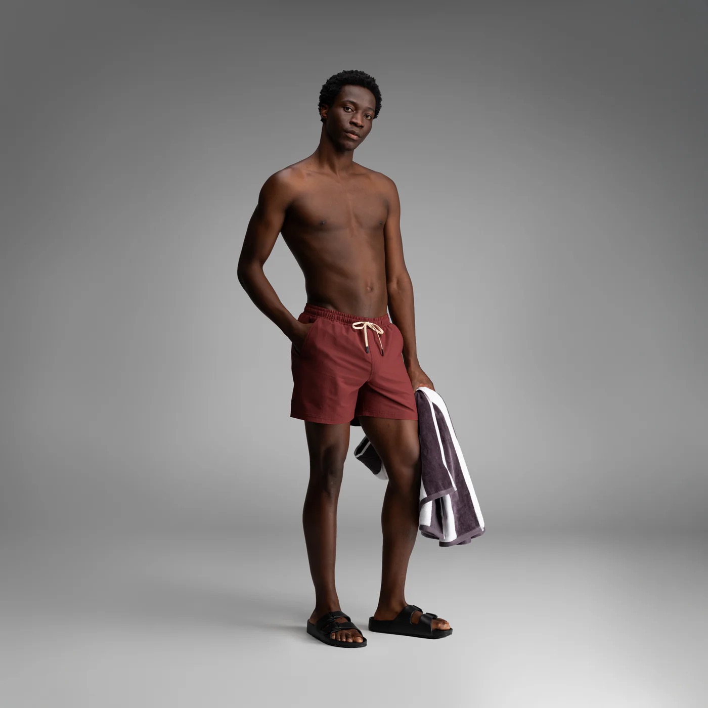AGUA WAVE SWIM SHORT 2N1 - 5IN RED MAHOGANY - 4