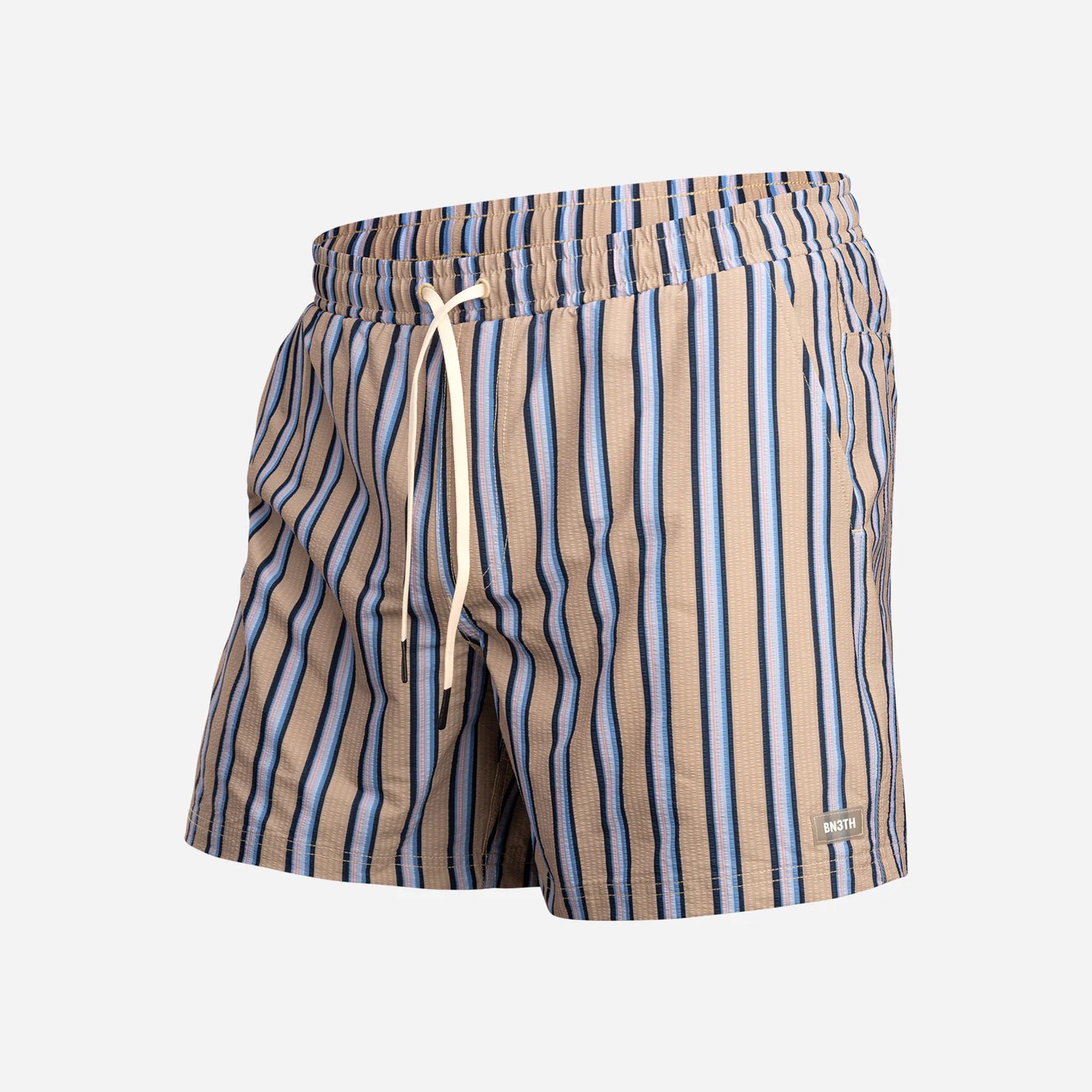 AGUA WAVE SWIM SHORT 2N1 - 5IN STRIPE-BEIGE