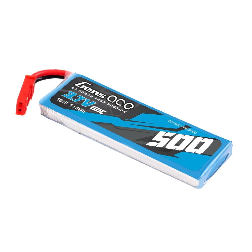 GensAce 500mAh 3.7V 60C 1S1P Lipo Battery Pack with JST-SYP Plug - 3