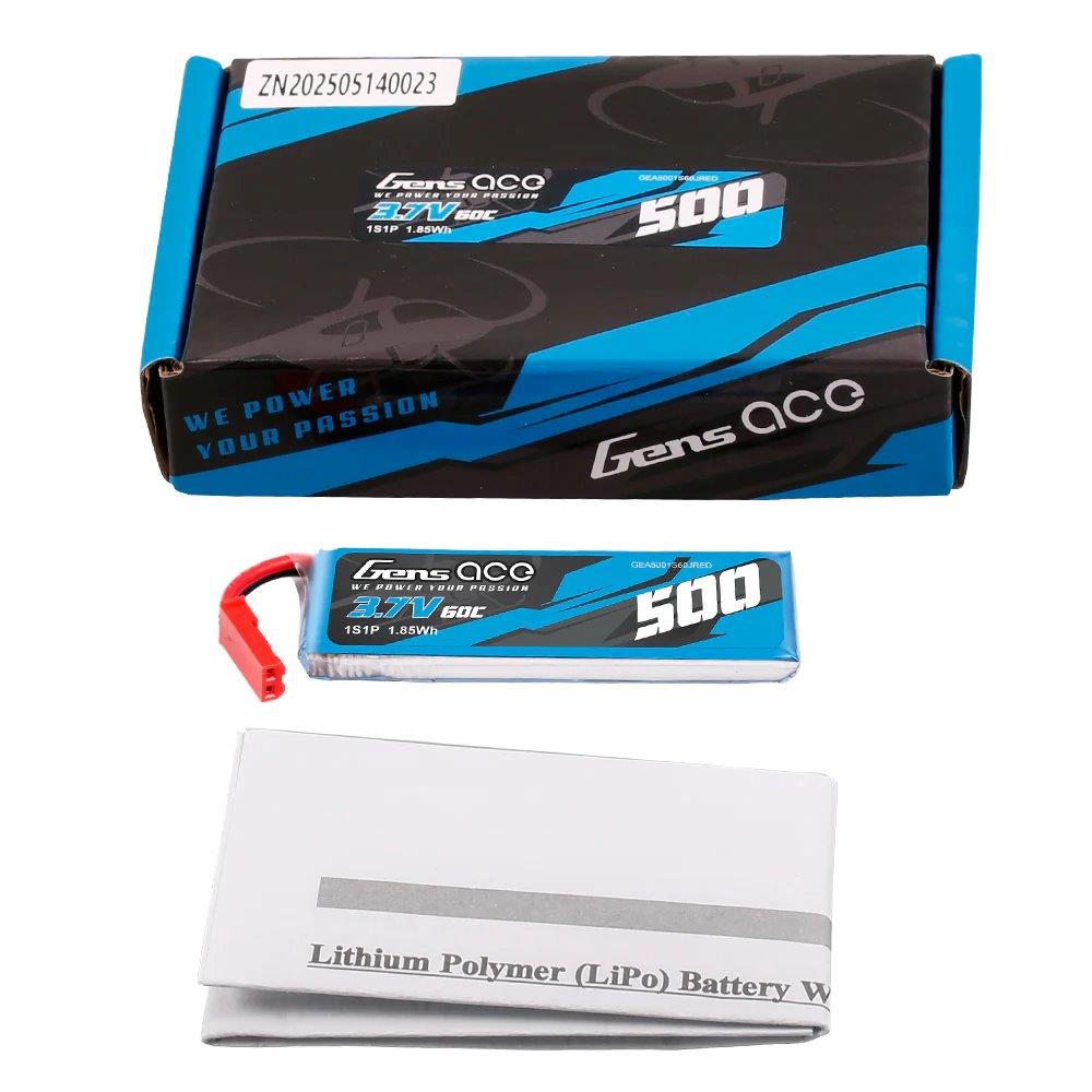 GensAce 500mAh 3.7V 60C 1S1P Lipo Battery Pack with JST-SYP Plug - 5