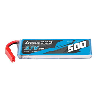 GensAce 500mAh 3.7V 60C 1S1P Lipo Battery Pack with JST-SYP Plug