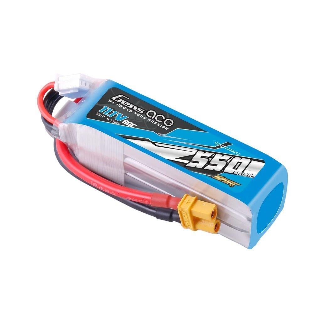 GensAce 550mAh 11.1V 80C 3S1P Lipo Battery Pack with XT30 Plug - 3