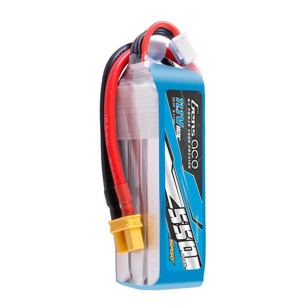 GensAce 550mAh 11.1V 80C 3S1P Lipo Battery Pack with XT30 Plug - 4
