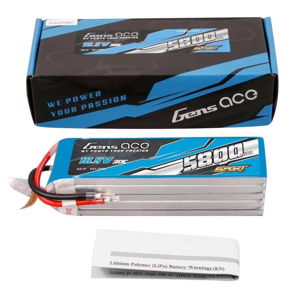 GensAce 5800mAh 5S 18.5V 30C Battery Pack ( F3A ) - 5