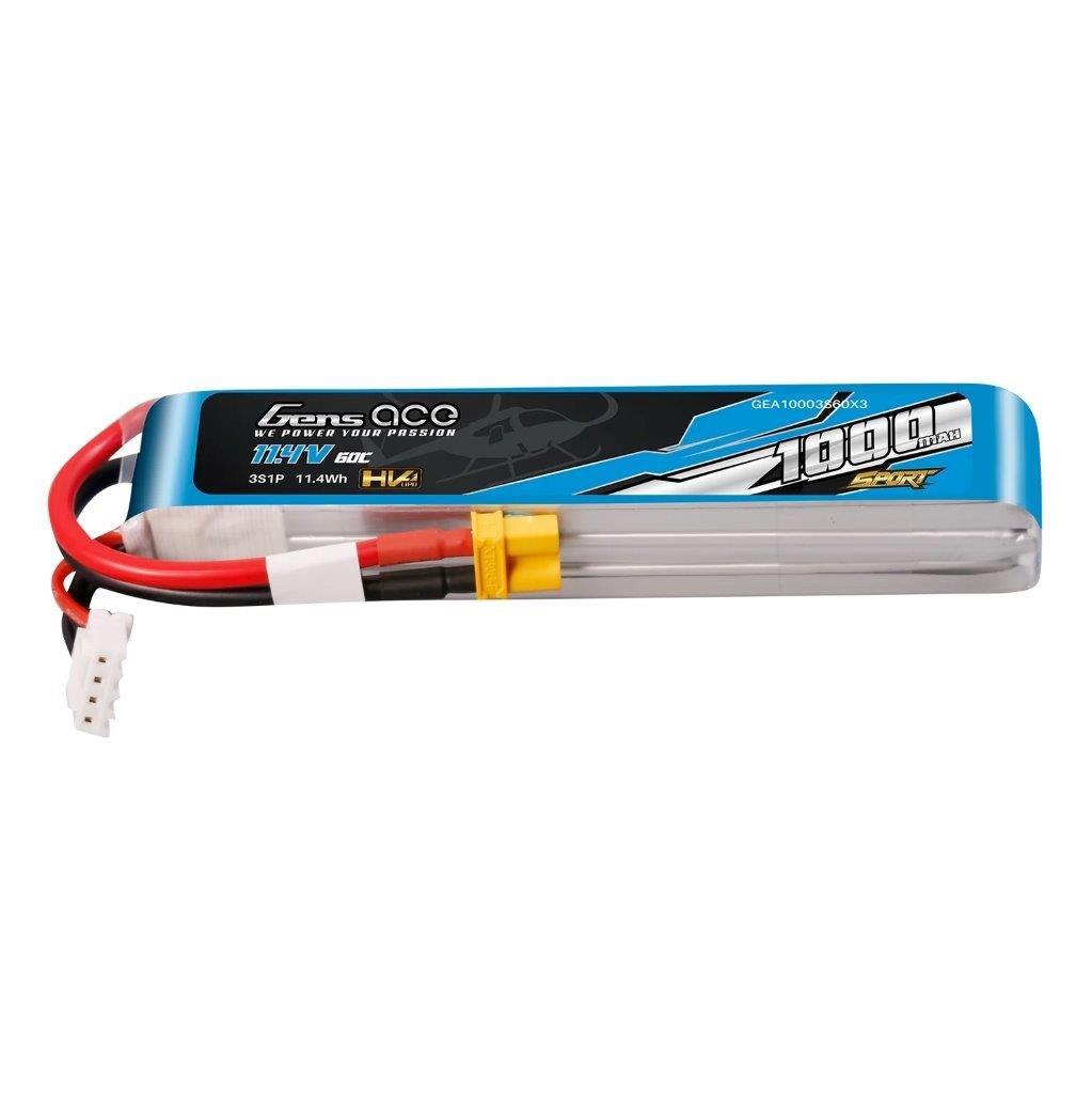 GensAce 1000mAh 3S 11.4V 60C Lipo Battery with XT30-plug ( F5J )