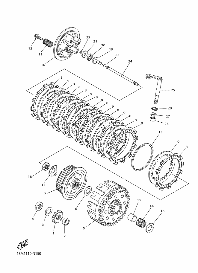 Yamaha 5NL163250000 PLATE, CLUTCH 2, 
