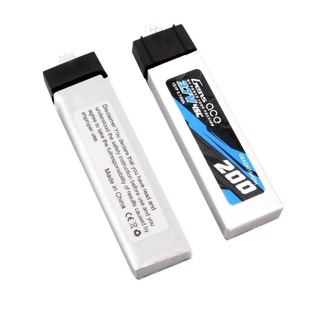 GensAce 200mAh 3.7V 45C 1S1P Lipo Battery (2pcs) - 3