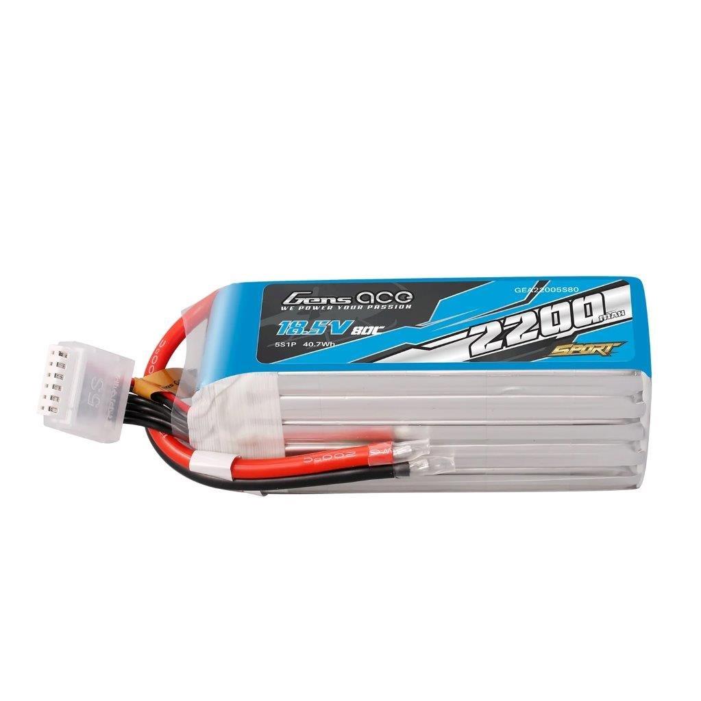 GensAce 2200mAh 18.5V 80C 5S1P Lipo Battery Pack ( F5B / F2B )