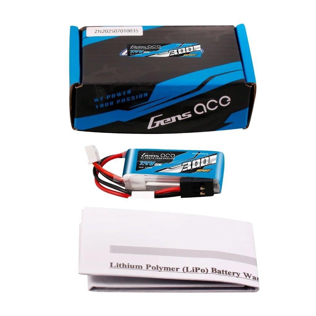 GensAce 300mAh 2S 7.4V 20C Lipo Battery (F3K) - 5