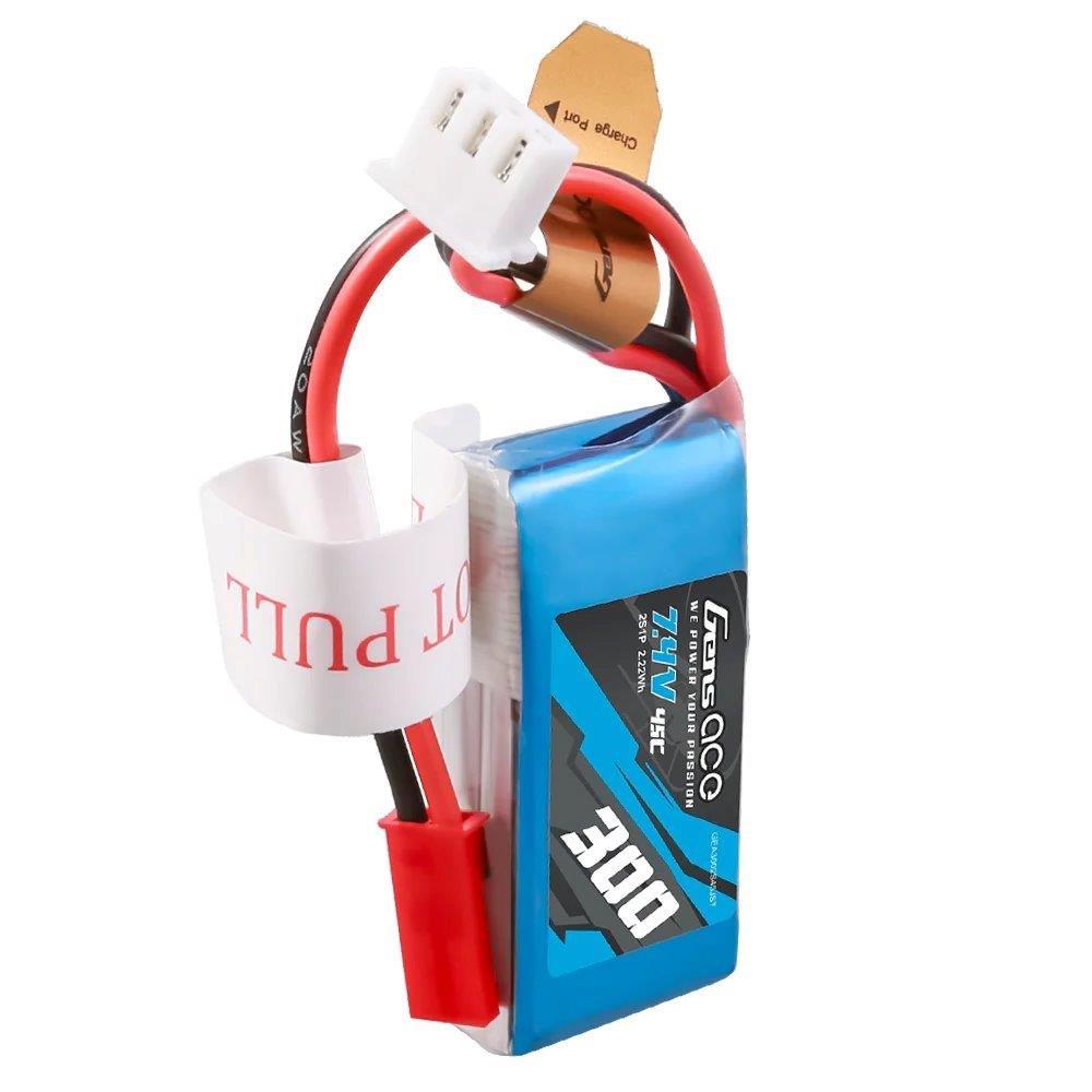 GensAce 300mAh 7.4V 45C 2S1P Lipo Battery Pack with JST-SYP Plug - 4