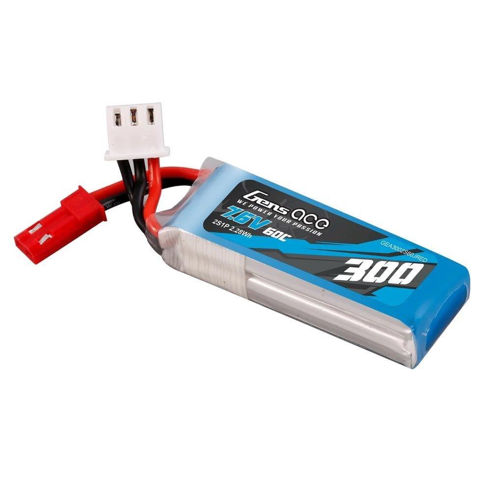 GensAce 3300mAh 7.6V 60C 2S1P HV Lipo Battery Pack with JST-SYP Plug - 3