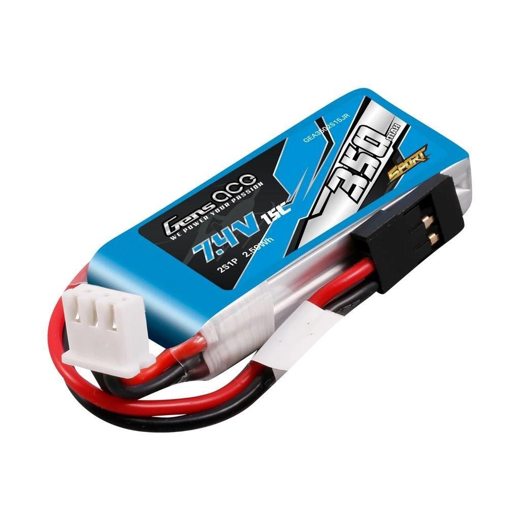 GensAce 350mAh 7.4V 15C 2S1P Lipo Battery Pack (F3K） - 2