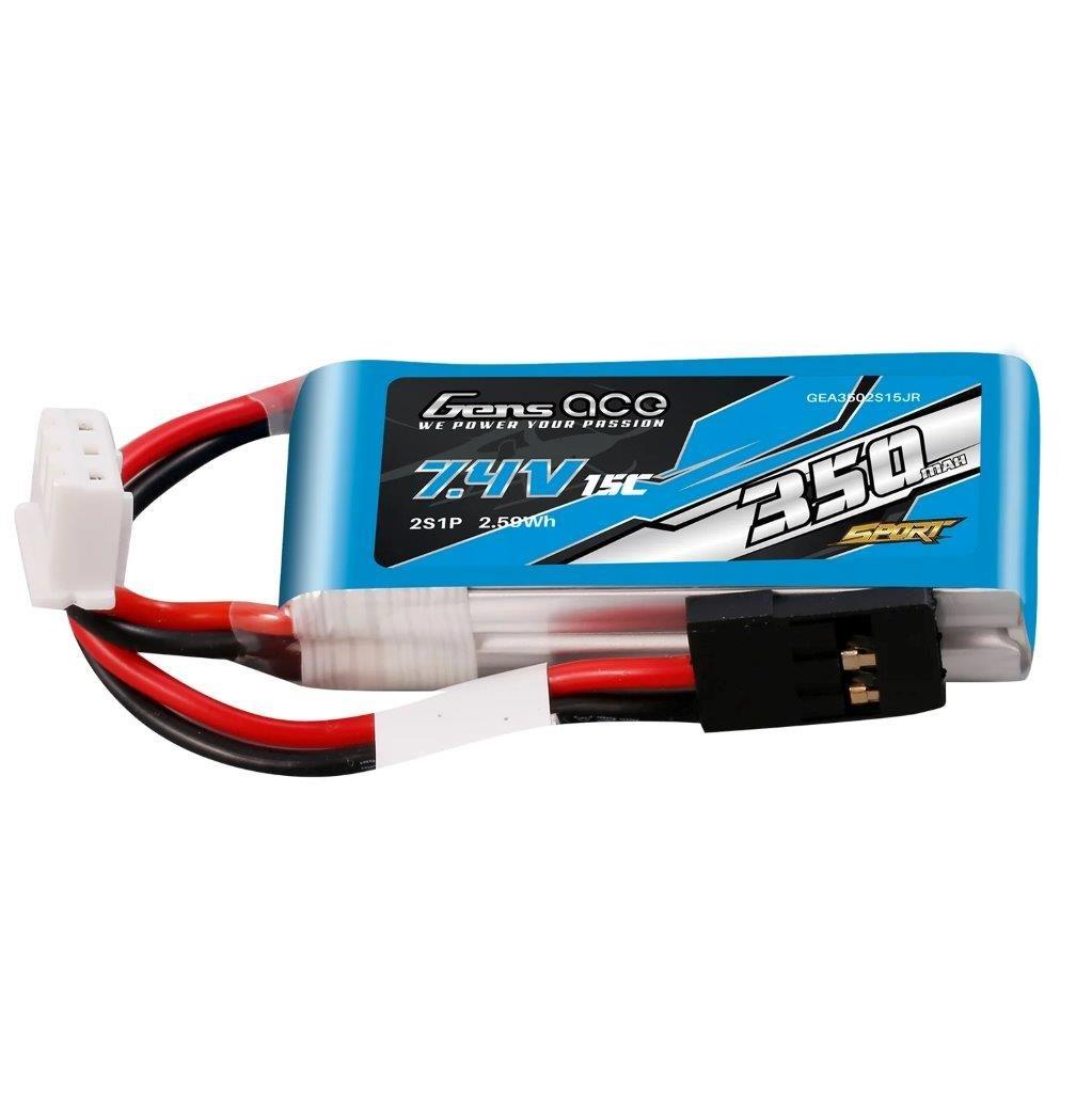 GensAce 350mAh 7.4V 15C 2S1P Lipo Battery Pack (F3K）