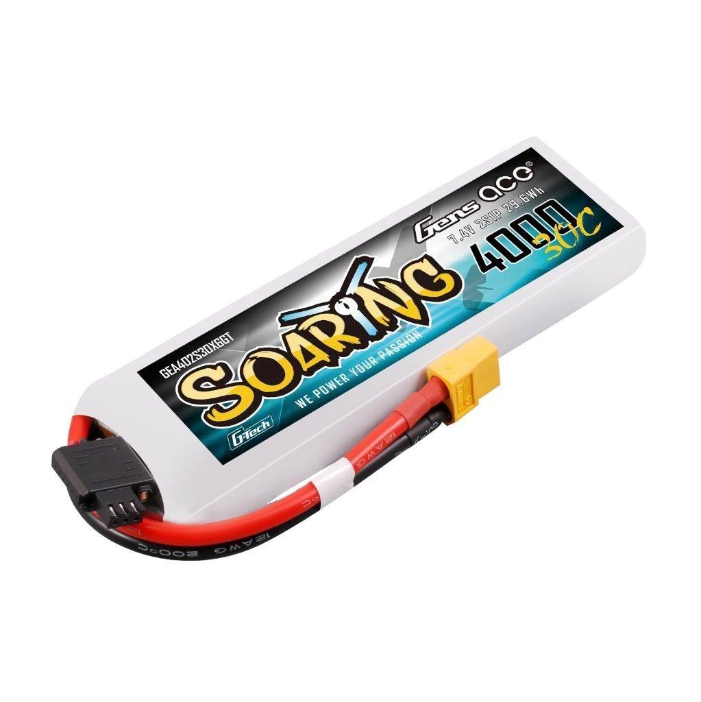 GensAce 4000mAh 2S 30C Lipo Battery with XT60 | Soaring Series | G-Tech - 2