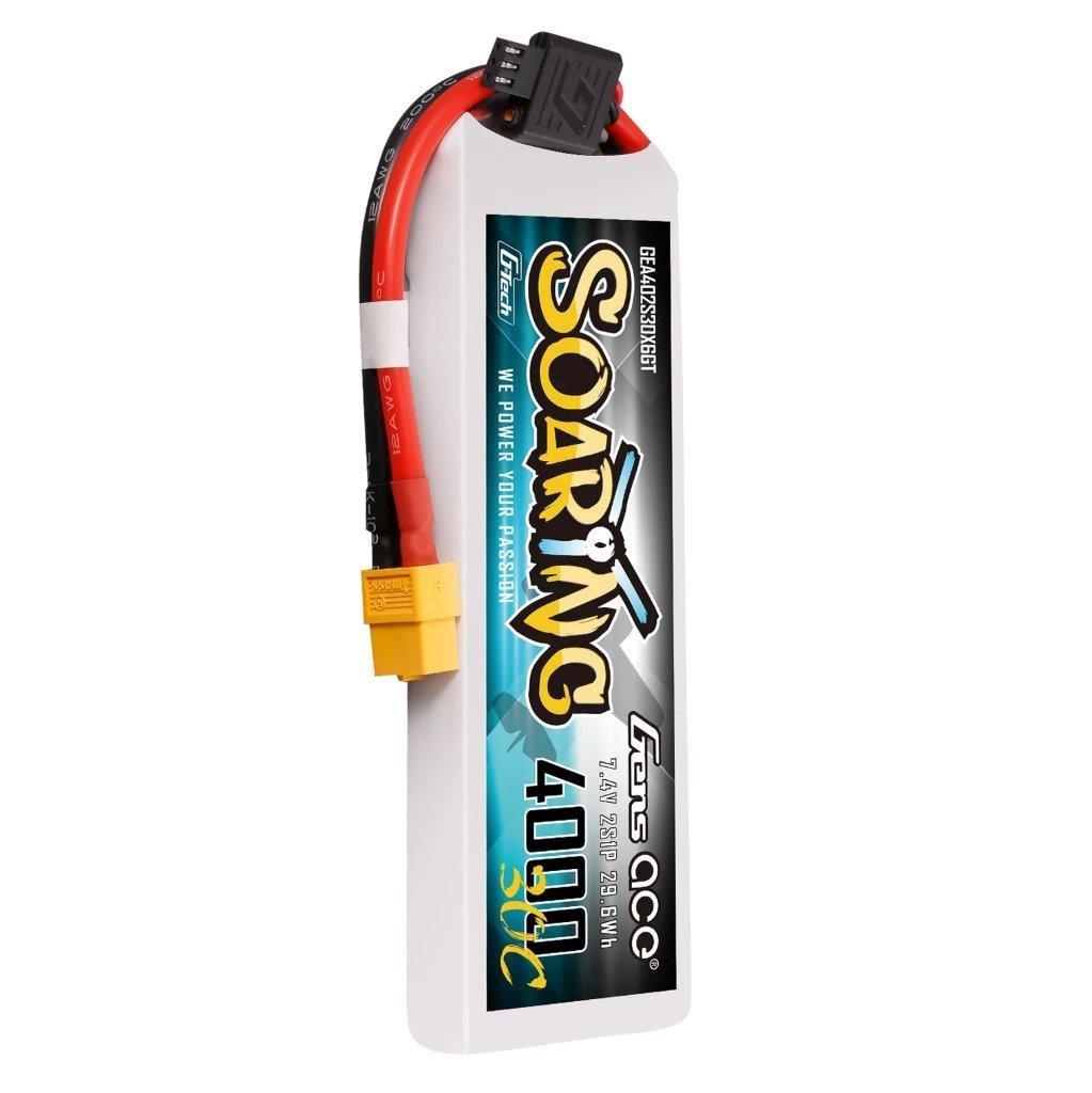 GensAce 4000mAh 2S 30C Lipo Battery with XT60 | Soaring Series | G-Tech - 4