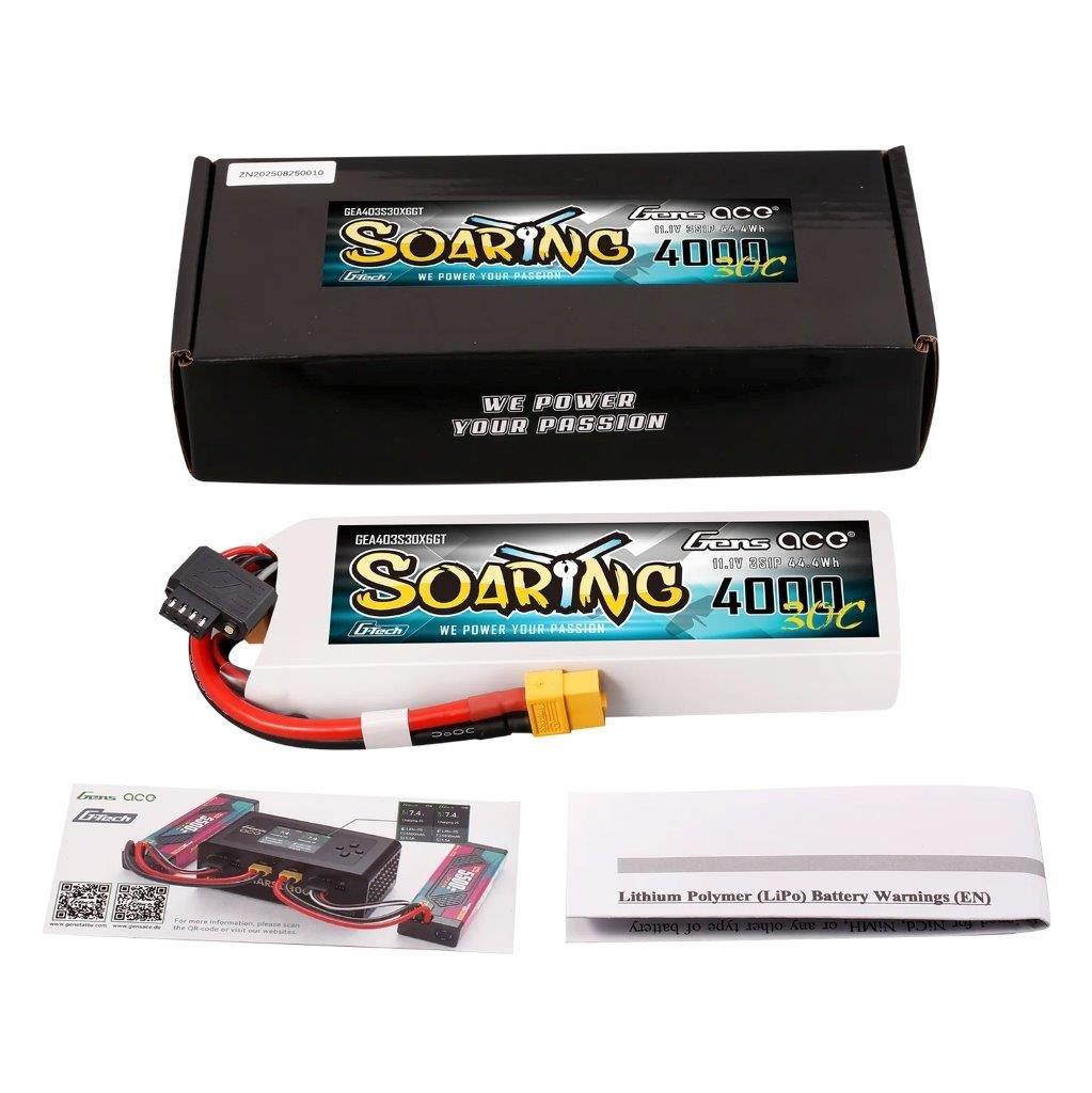 GensAce 4000mAh 3S 30C Lipo Battery with XT60 | Soaring | G-Tech - 5