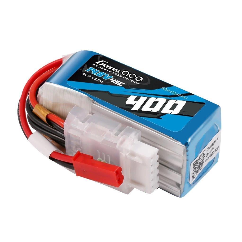 GensAce 400mAh 4S 14.8V 45C Lipo Battery with JST-SYP Plug - 3
