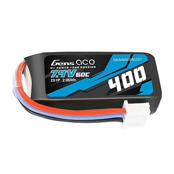 GensAce 400mAh 7.4V 60C 2S1P Lipo Battery Pack with JST Plug