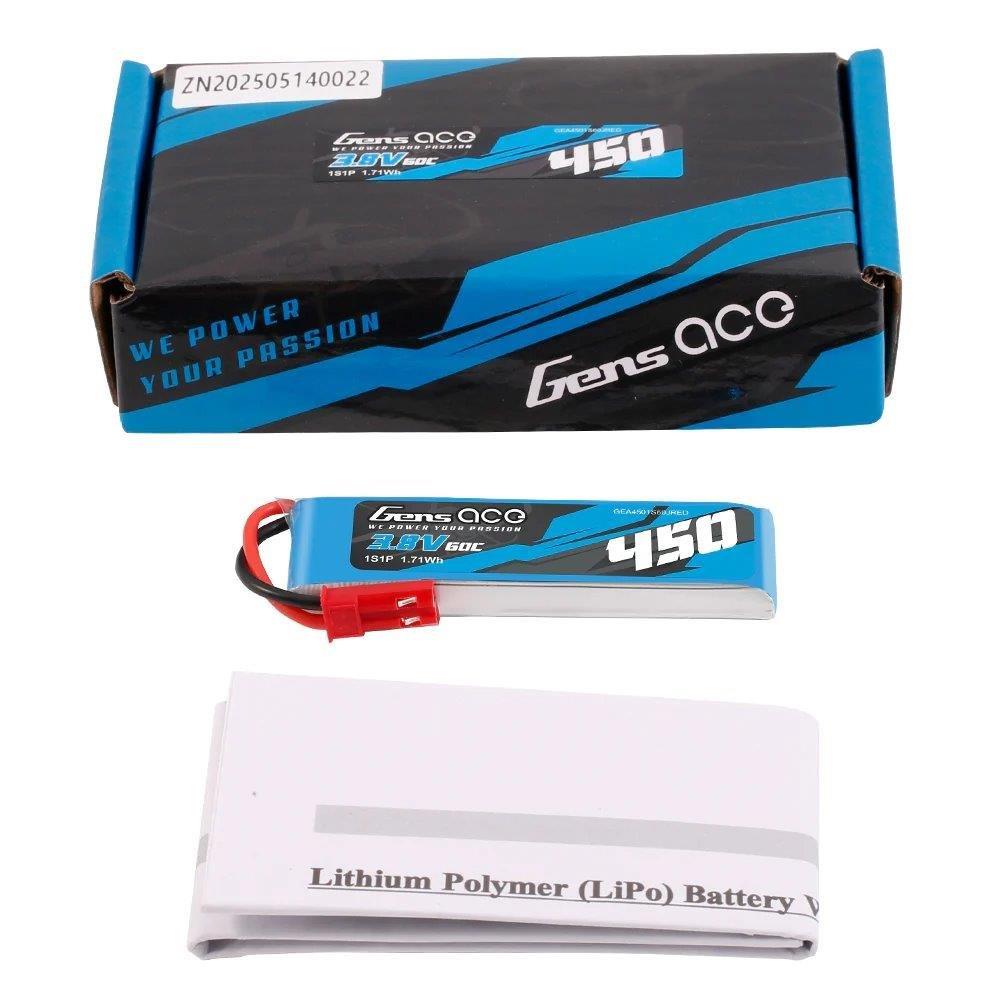 GensAce 450mAh 3.8V 60C 1S1P Lipo Battery Pack with JST-SYP Plug - 5