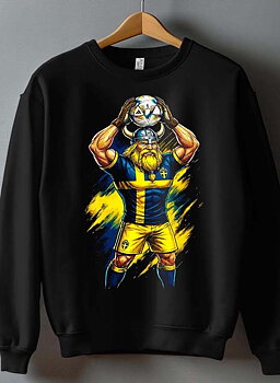 Sverige Fotboll Barn Sweatshirt: "Viking" - Svart - Storlek 3-14 år