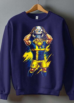 Sverige Fotboll Barn Sweatshirt: "Viking" - Marinblå - Storlek 3-14 år