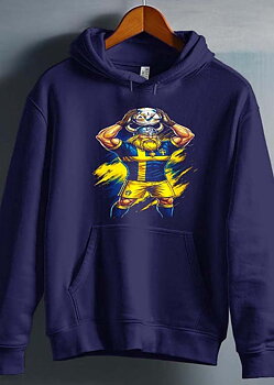 Sverige Fotboll Barn Hoodie: "Viking" - Marinblå - Storlek 3-14 år