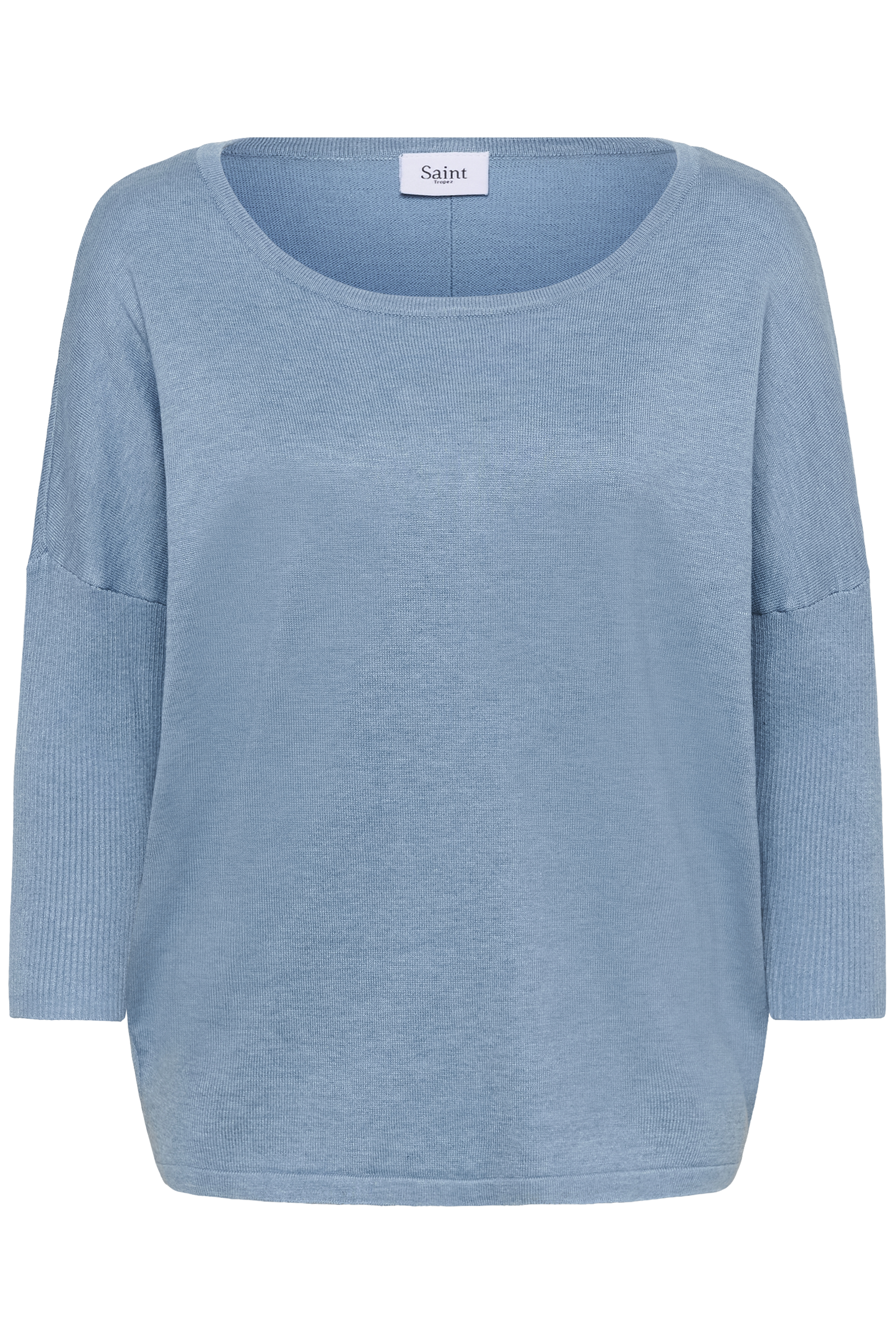 MilaSZ R-Neck Pullover Blue Shadow Melange
