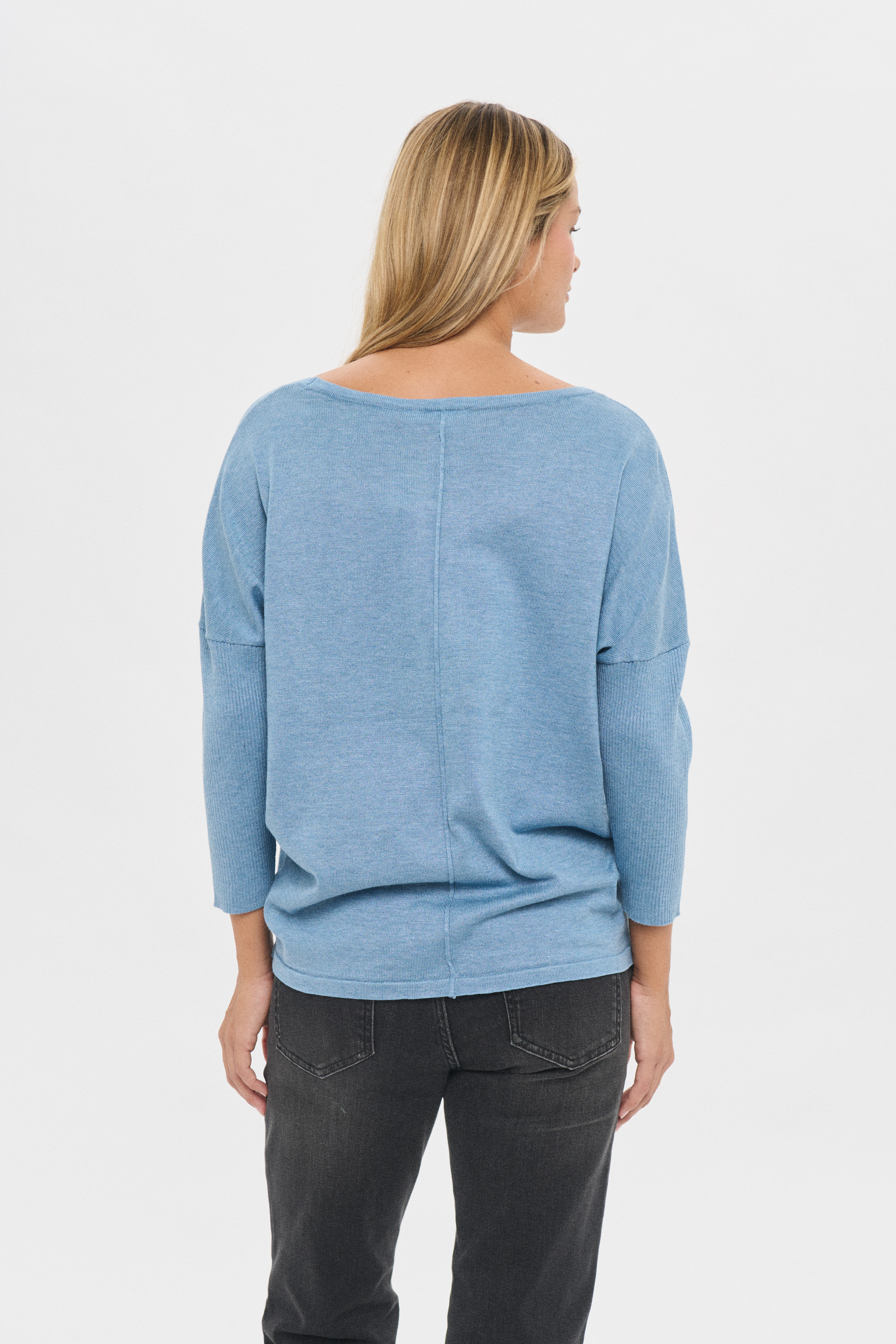 MilaSZ R-Neck Pullover Blue Shadow Melange - 6