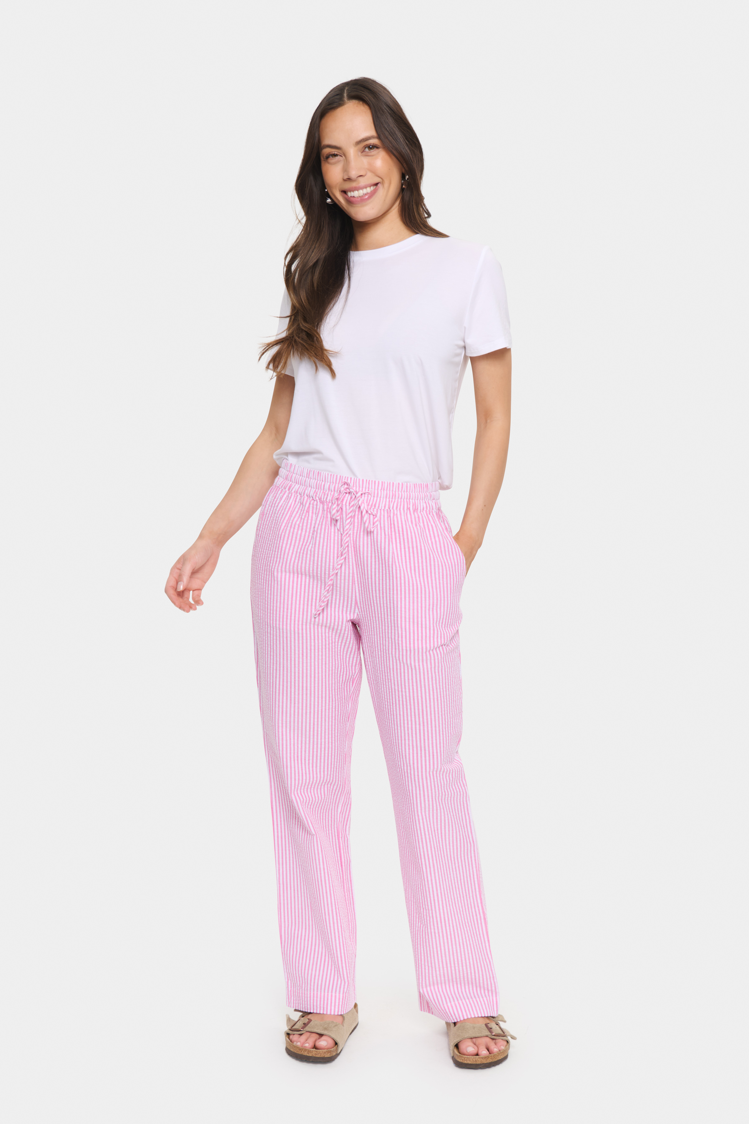 ElmikoSZ Pants Fandango Pink White Stripe - 5