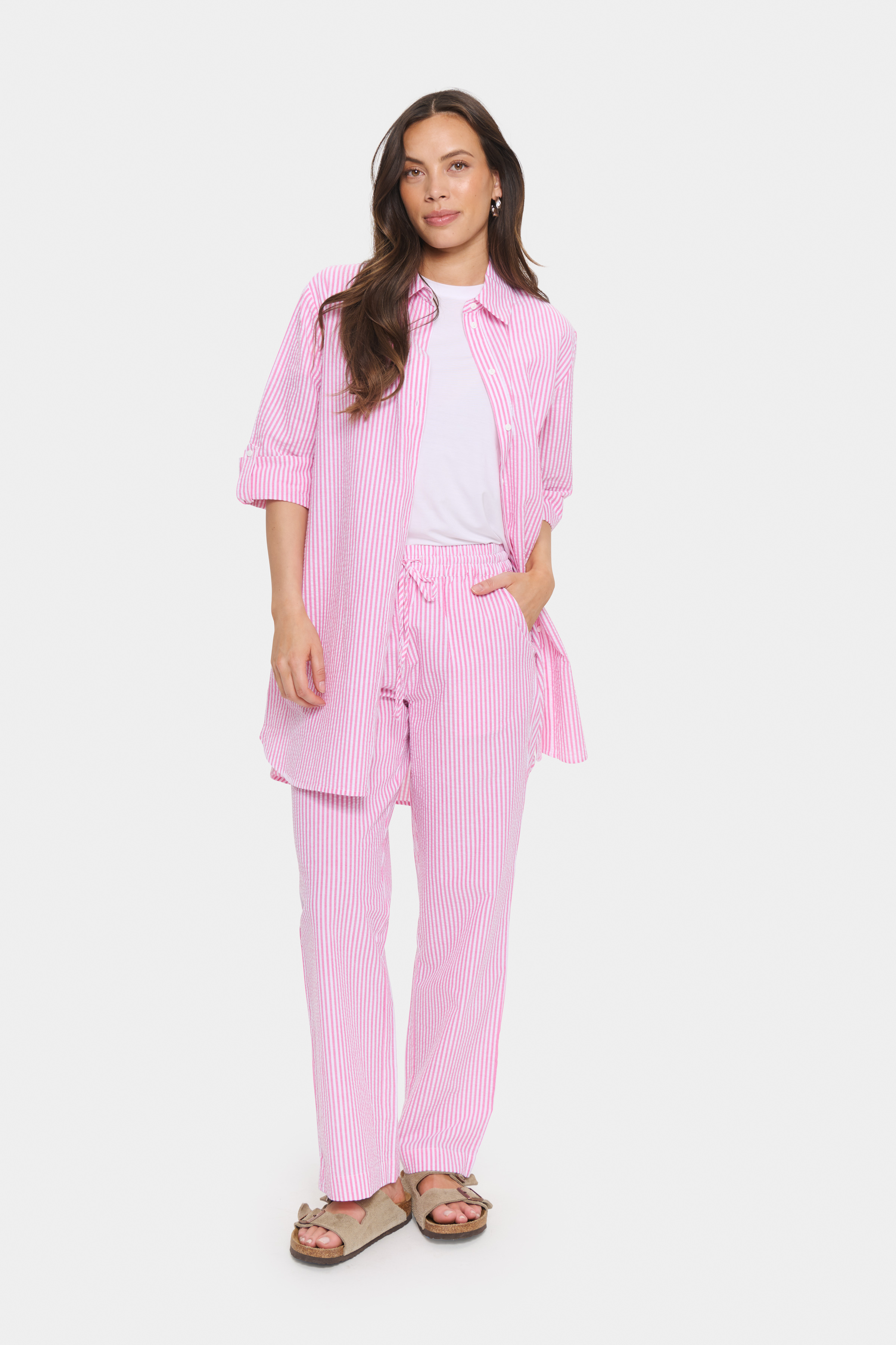ElmikoSZ Pants Fandango Pink White Stripe - 4